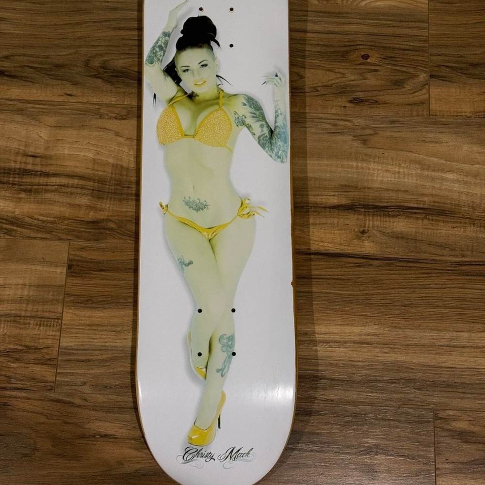 Overload Christy Mack skateboard Deck Signed
